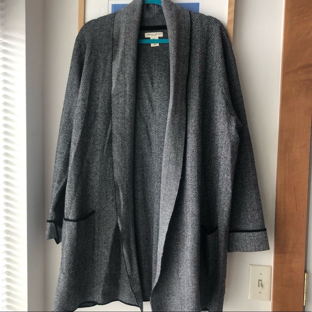 Christian Siriano open Tunic sweater w/ pockets